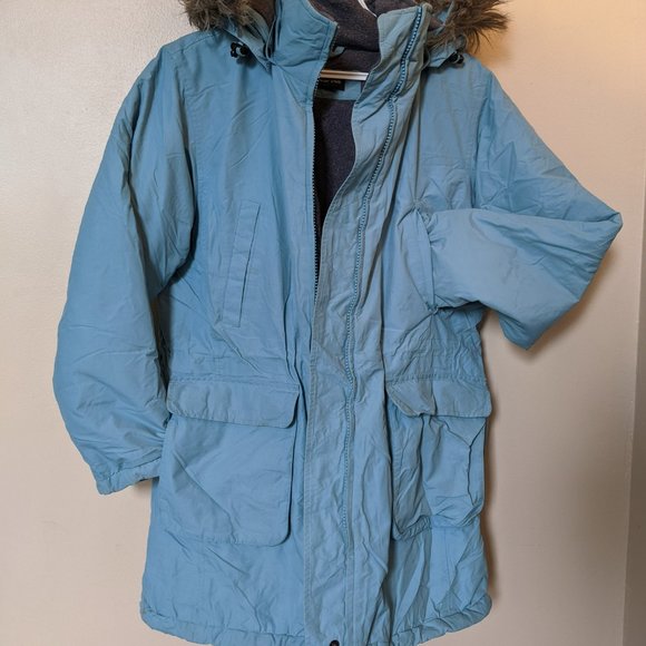 Blue Mid Length Parka - Lands End - Picture 2 of 9